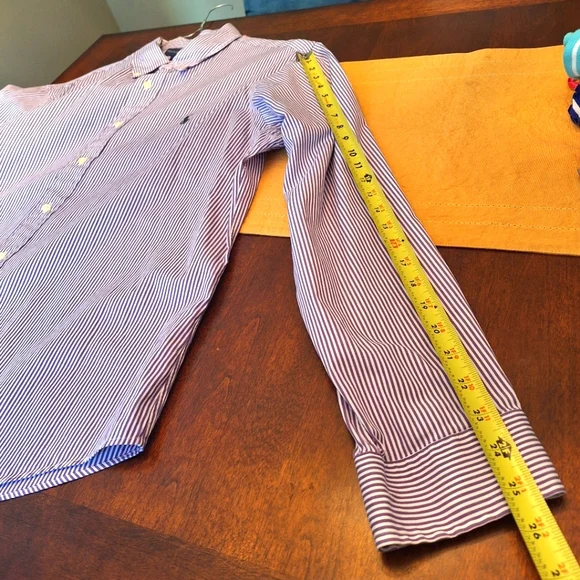 Blue Label Ralph Lauren Office Button Down Shirt in Purple and White XL - Picture 13 of 16
